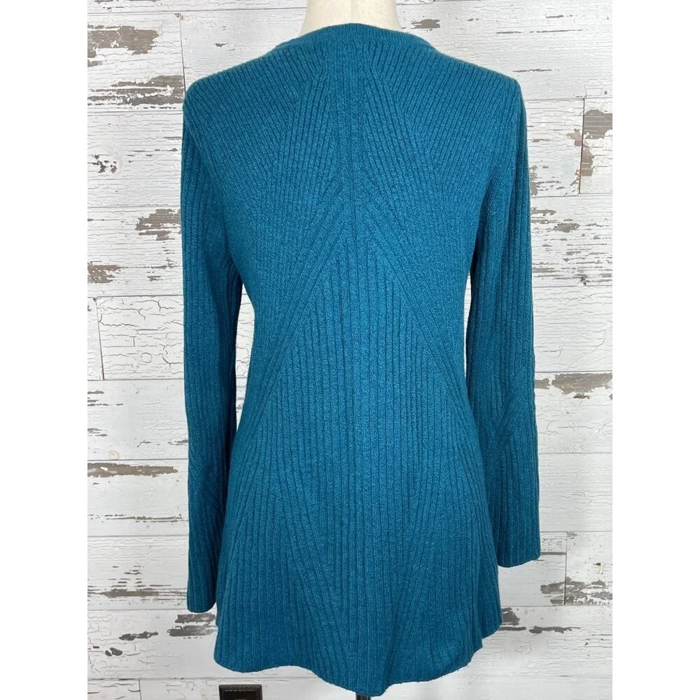 CABI Deco Button Front Cardigan V-Neck Teal Green Sz M #3712 NWOT